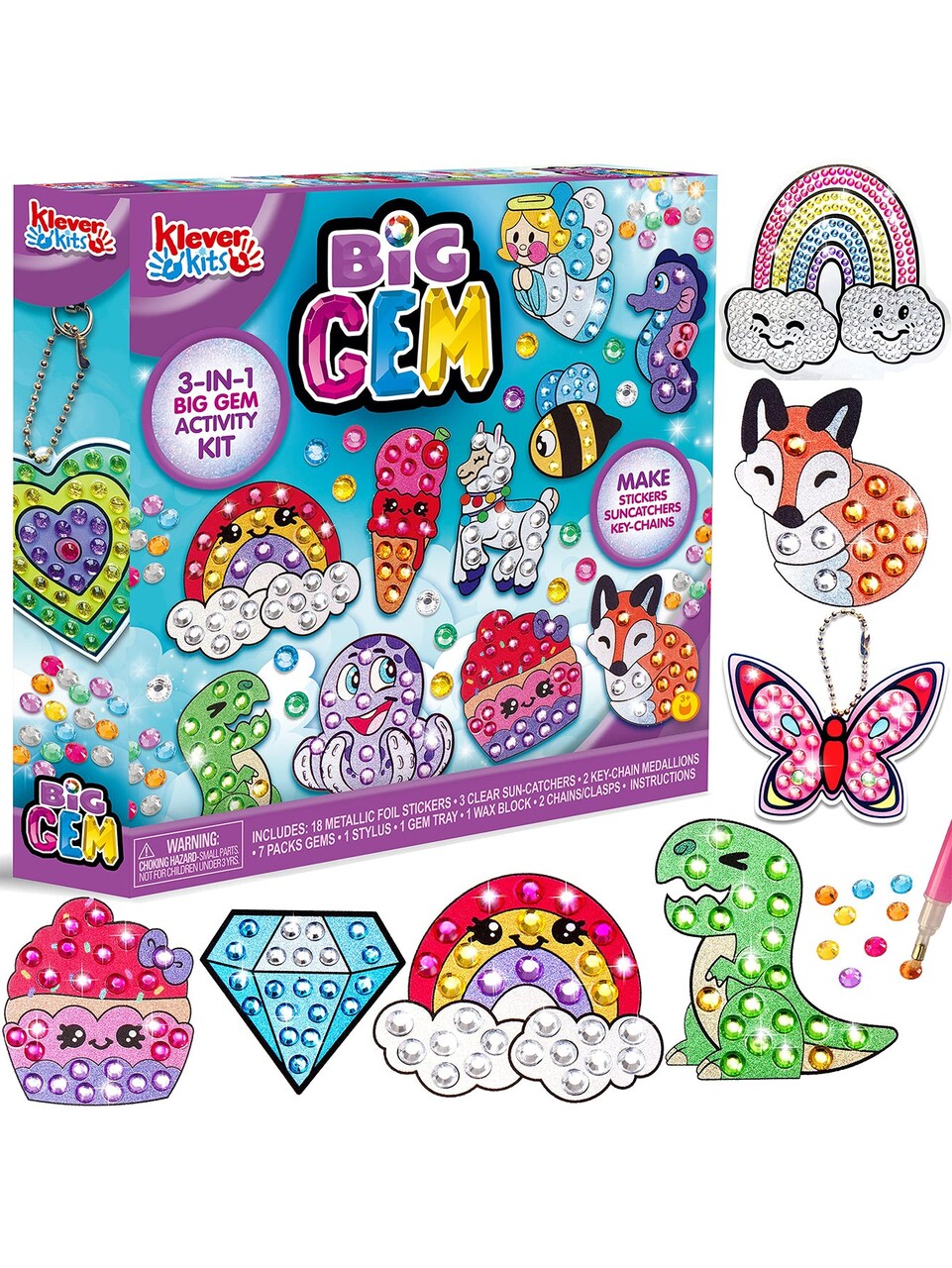 JOYIN Kids Diamond Art, Diamond Painting Kit with 18 Magical Stickers 3  Suncatchers 2 Keychains, Diamond Art for Kids, DIY Paint Arts Supplies,  Craft Gift for Girls